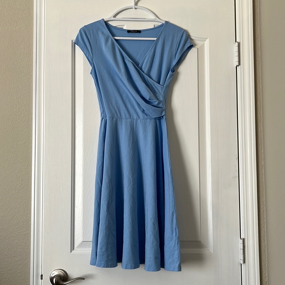 Semi Casual Light Blue Dress